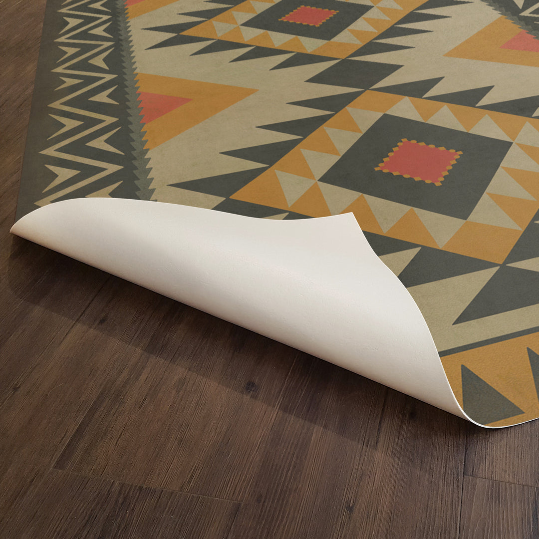Vintage Vinyl Floorcloth Rug (Pattern 62 Vagabond)