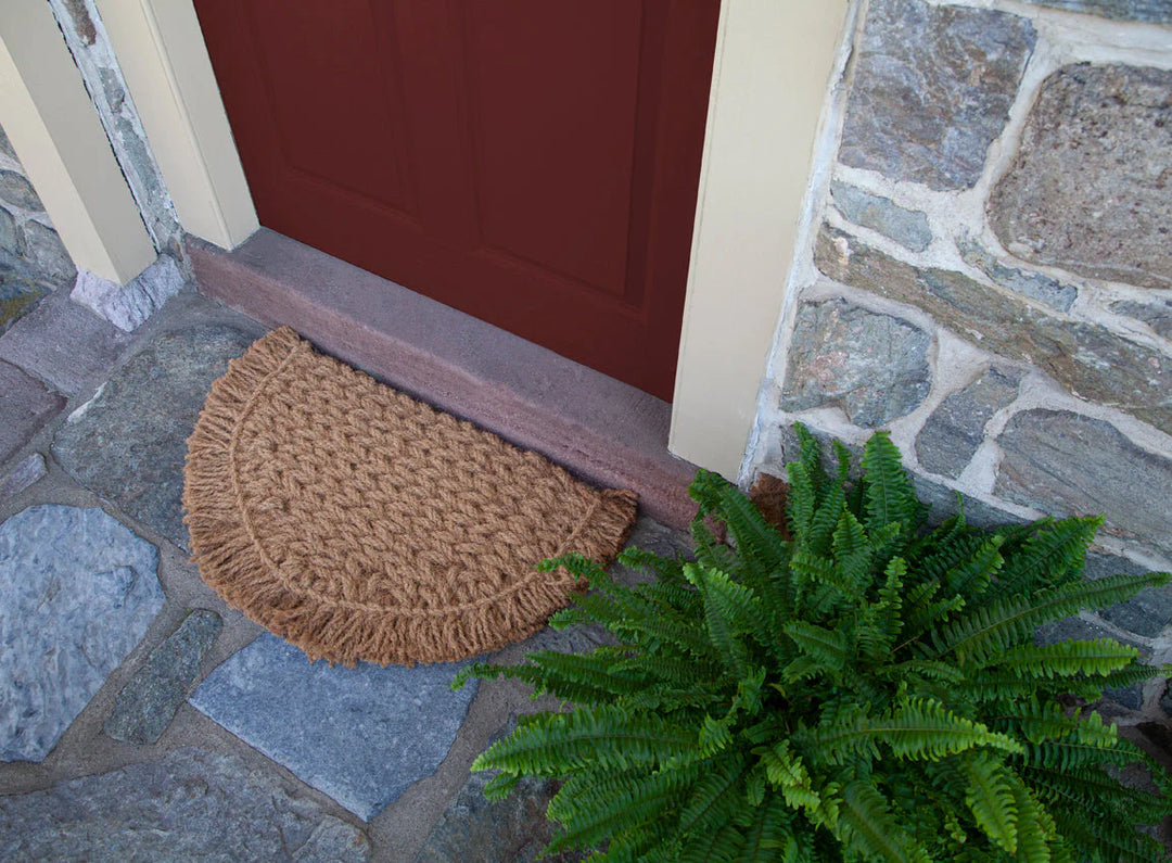 Entryways Sun Half Round Handwoven Doormat