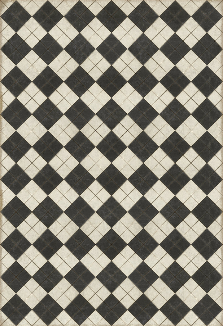 Vintage Vinyl Floorcloth Rug (Pattern 65 High Fidelity)