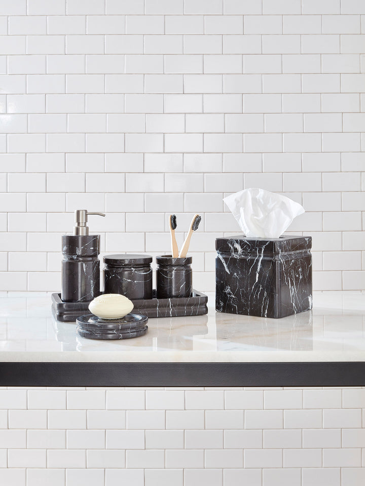 Marquina Black Marble Bathroom Accessories