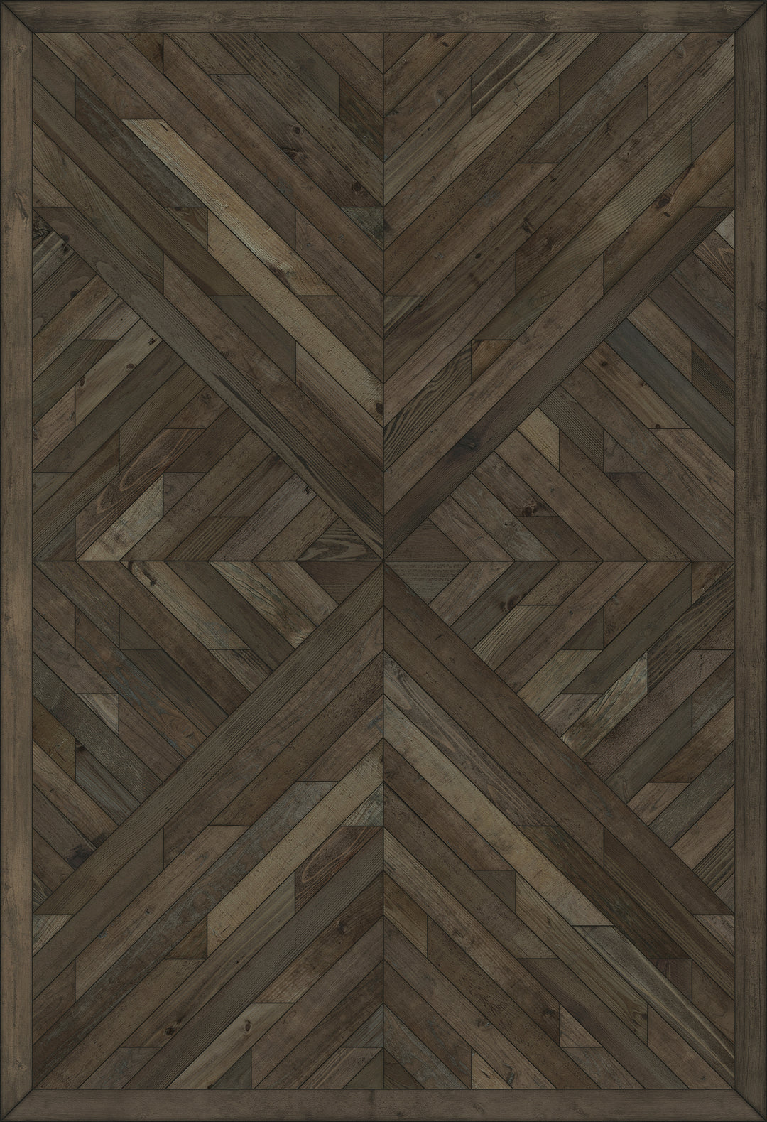 Vintage Vinyl Floorcloth Rug (Norwegian - Nile - Drenched in Night)