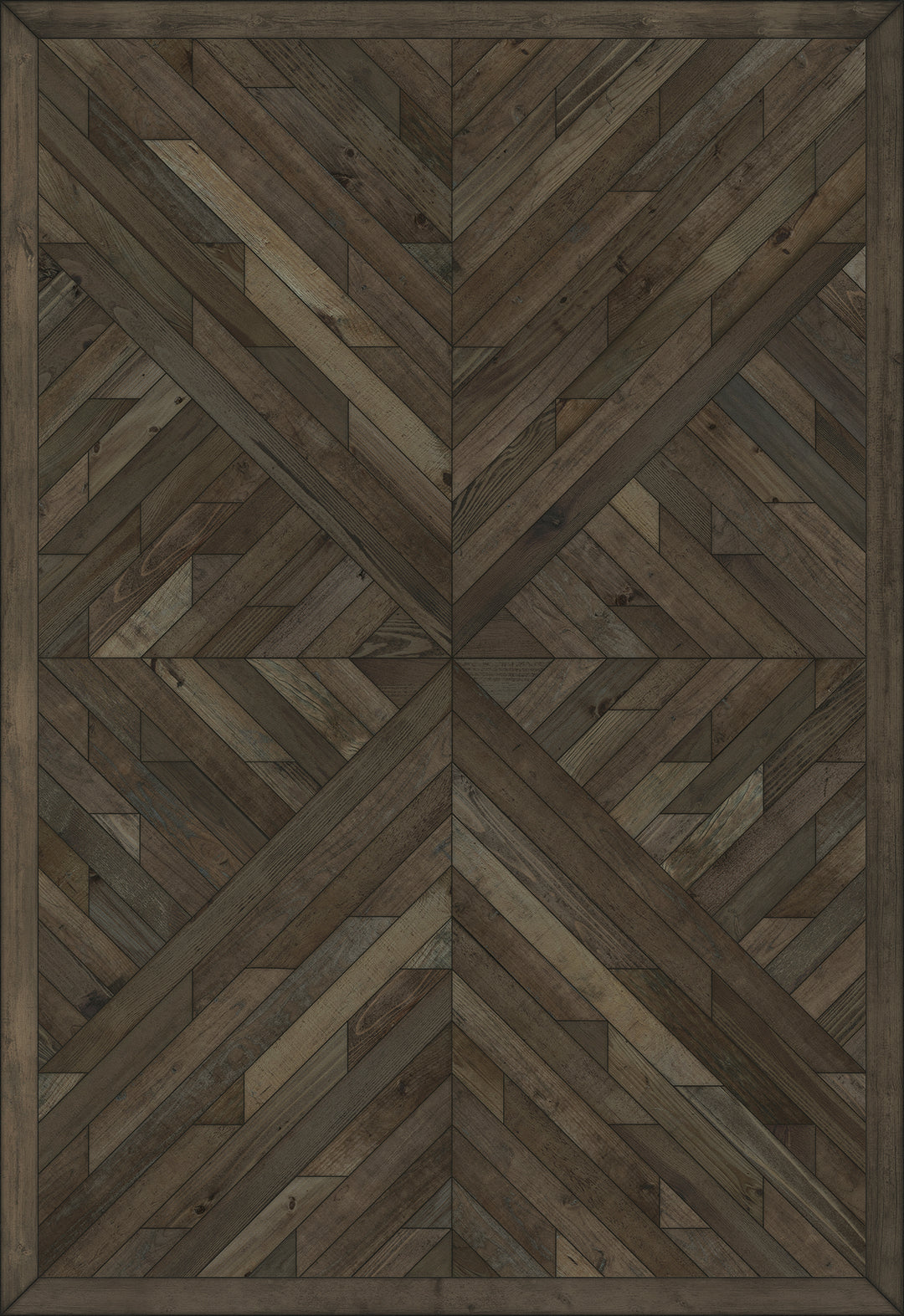 Vintage Vinyl Floorcloth Rug (Norwegian - Nile - Drenched in Night)