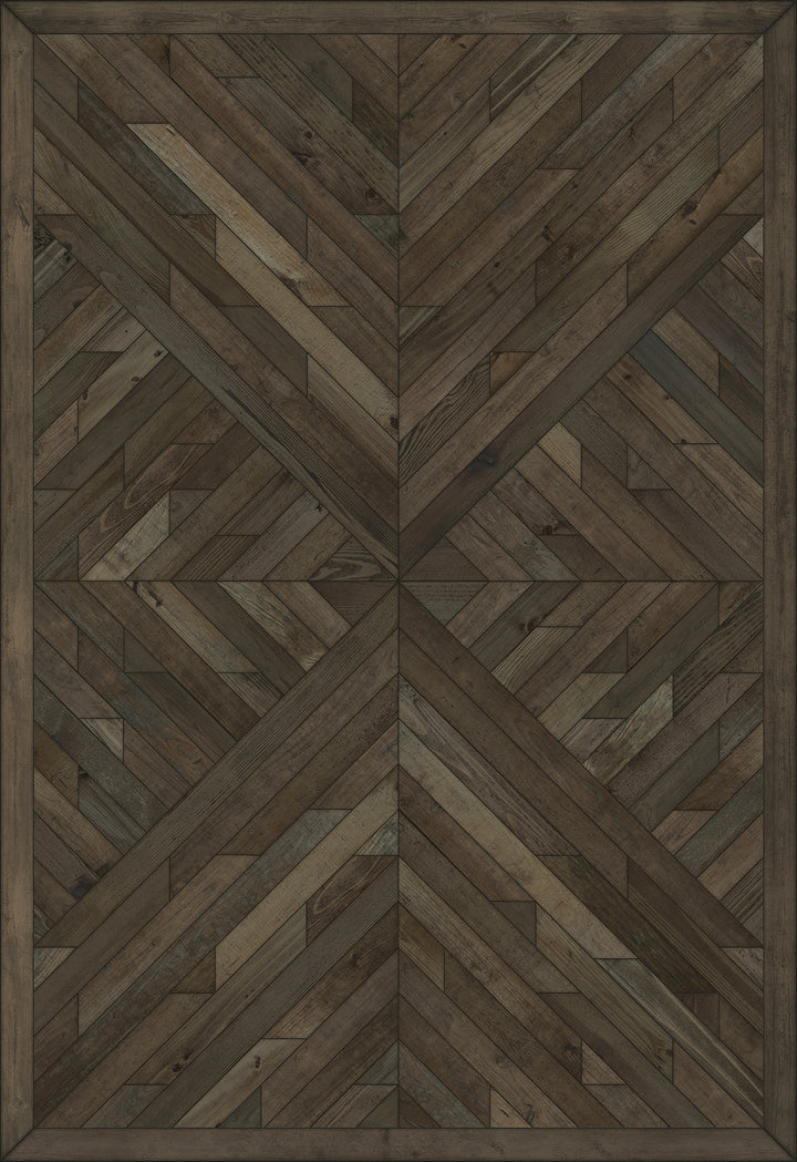 Vintage Vinyl Floorcloth Rug (Norwegian - Nile - Drenched in Night)