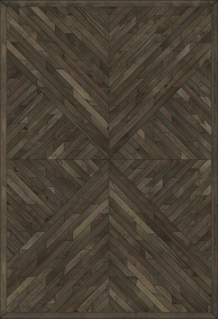 Vintage Vinyl Floorcloth Rug (Norwegian - Nile - Drenched in Night)