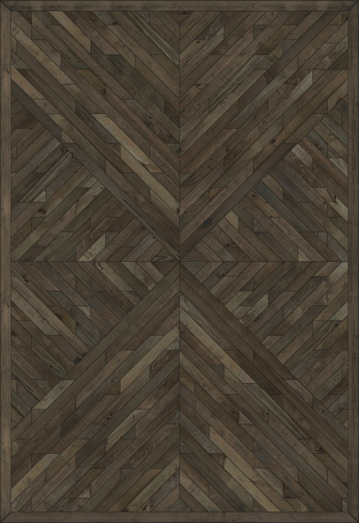Vintage Vinyl Floorcloth Rug (Norwegian - Nile - Drenched in Night)