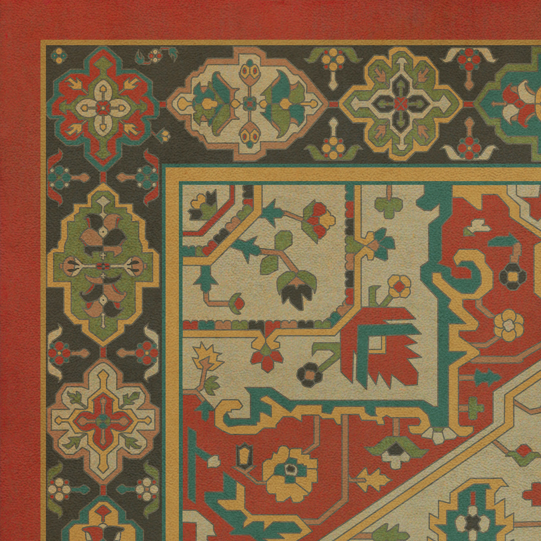 Vintage Vinyl Floorcloth Rug (Persian Bazaar - Camelot - Uther Pendragon)