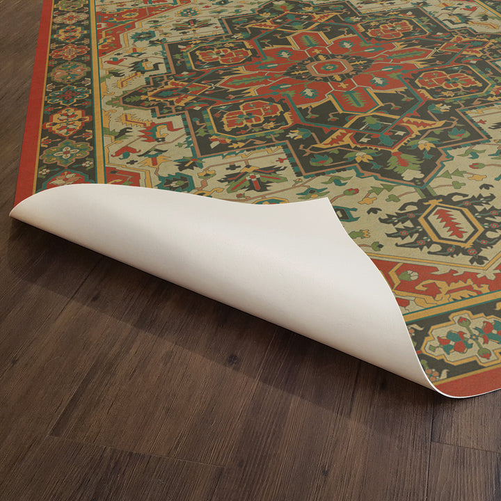 Vintage Vinyl Floorcloth Rug (Persian Bazaar - Camelot - Uther Pendragon)
