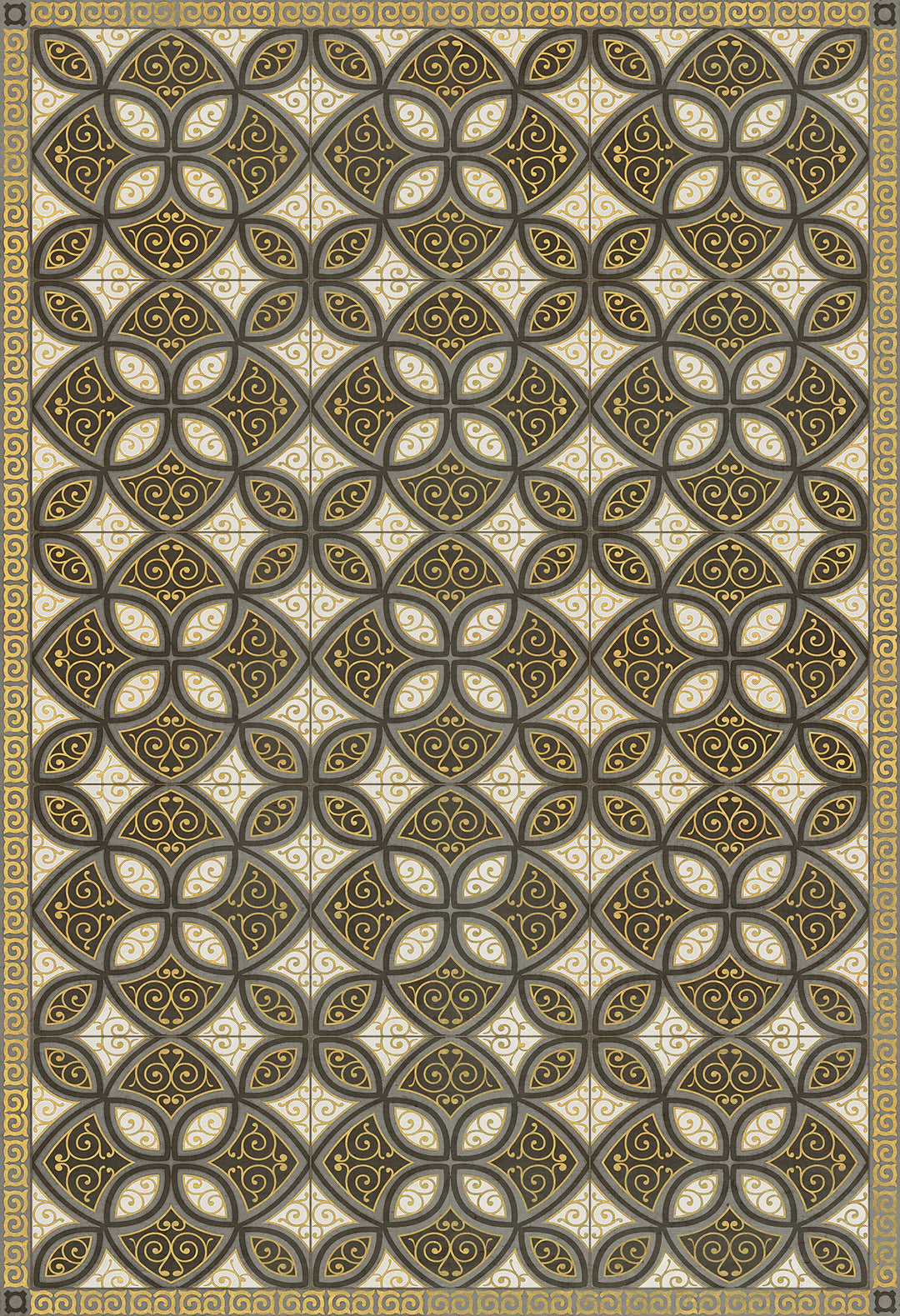 Vintage Vinyl Floorcloth Rug (Pattern 25 Avitus)