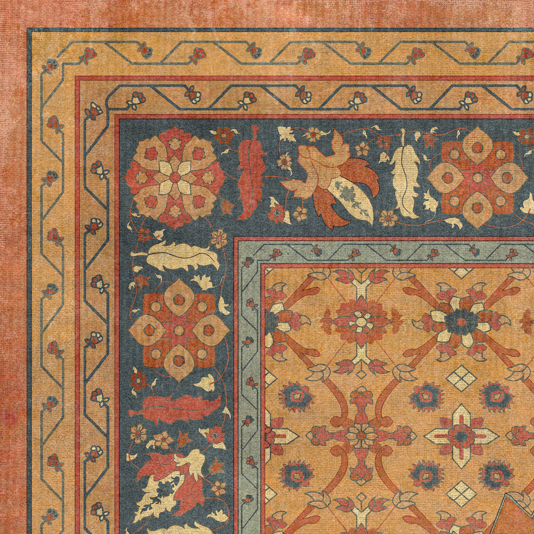 Vintage Vinyl Floorcloth Mats (Persian Bazaar - Agra - Mughal) - Hudson & Vine