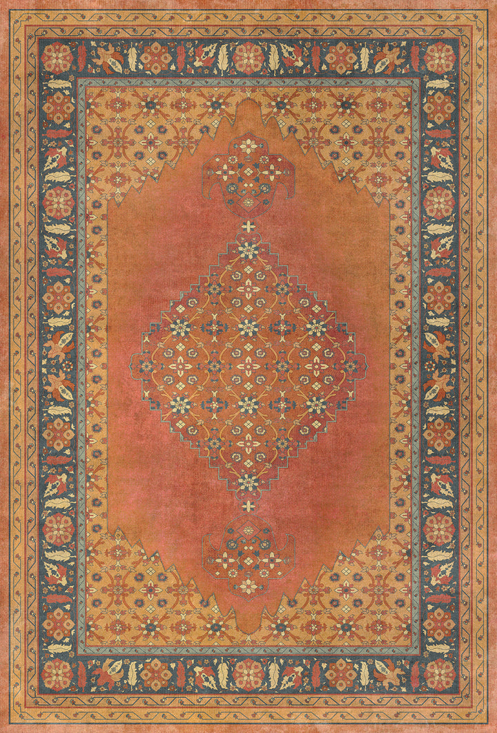 Vintage Vinyl Floorcloth Mats (Persian Bazaar - Agra - Mughal) - Hudson & Vine