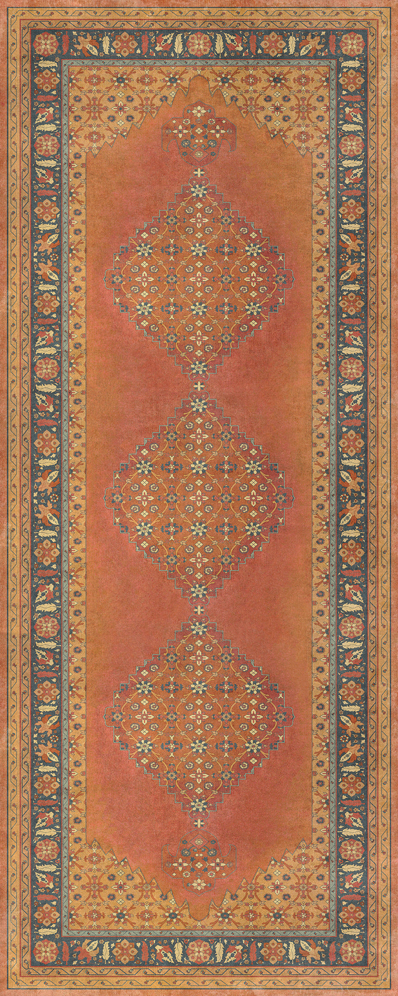 Vintage Vinyl Floorcloth Mats (Persian Bazaar - Agra - Mughal) - Hudson & Vine