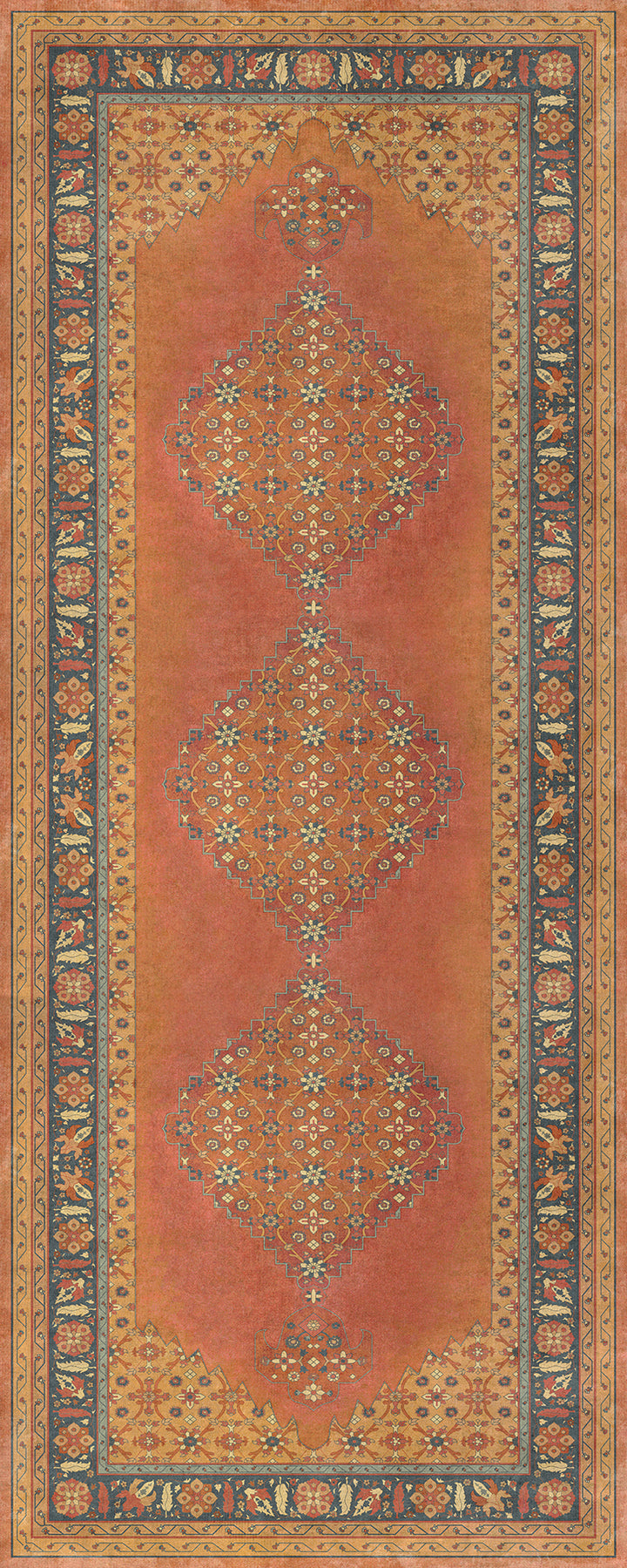 Vintage Vinyl Floorcloth Mats (Persian Bazaar - Agra - Mughal) - Hudson & Vine