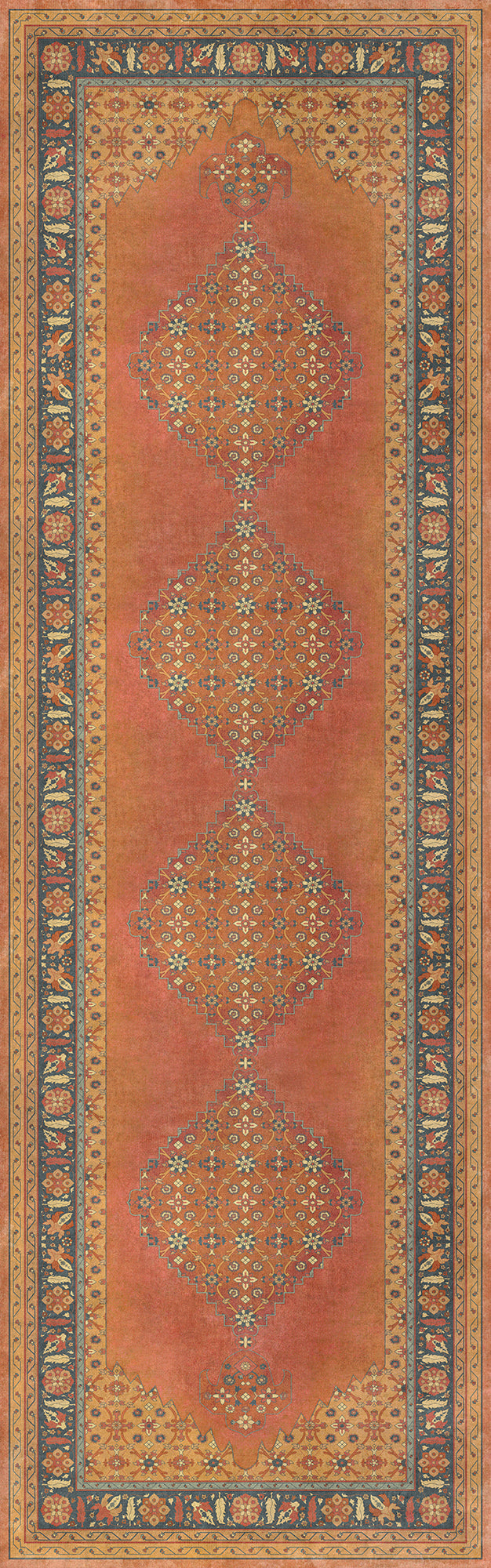 Vintage Vinyl Floorcloth Mats (Persian Bazaar - Agra - Mughal) - Hudson & Vine
