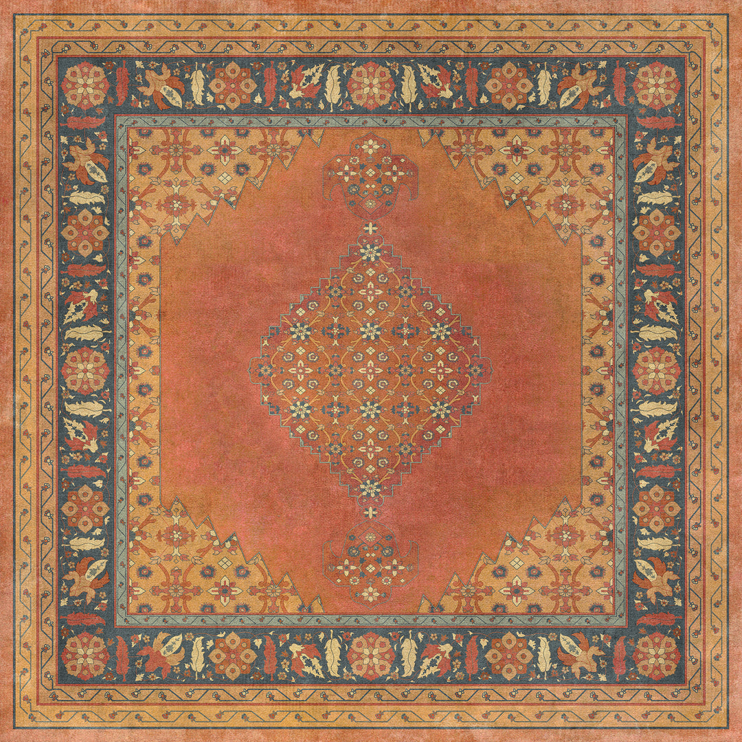Vintage Vinyl Floorcloth Mats (Persian Bazaar - Agra - Mughal) - Hudson & Vine