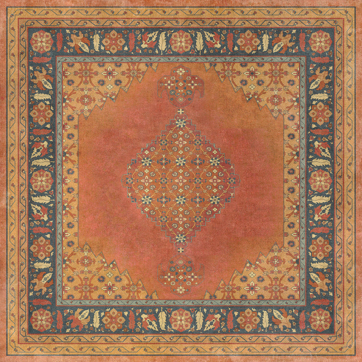 Vintage Vinyl Floorcloth Mats (Persian Bazaar - Agra - Mughal) - Hudson & Vine