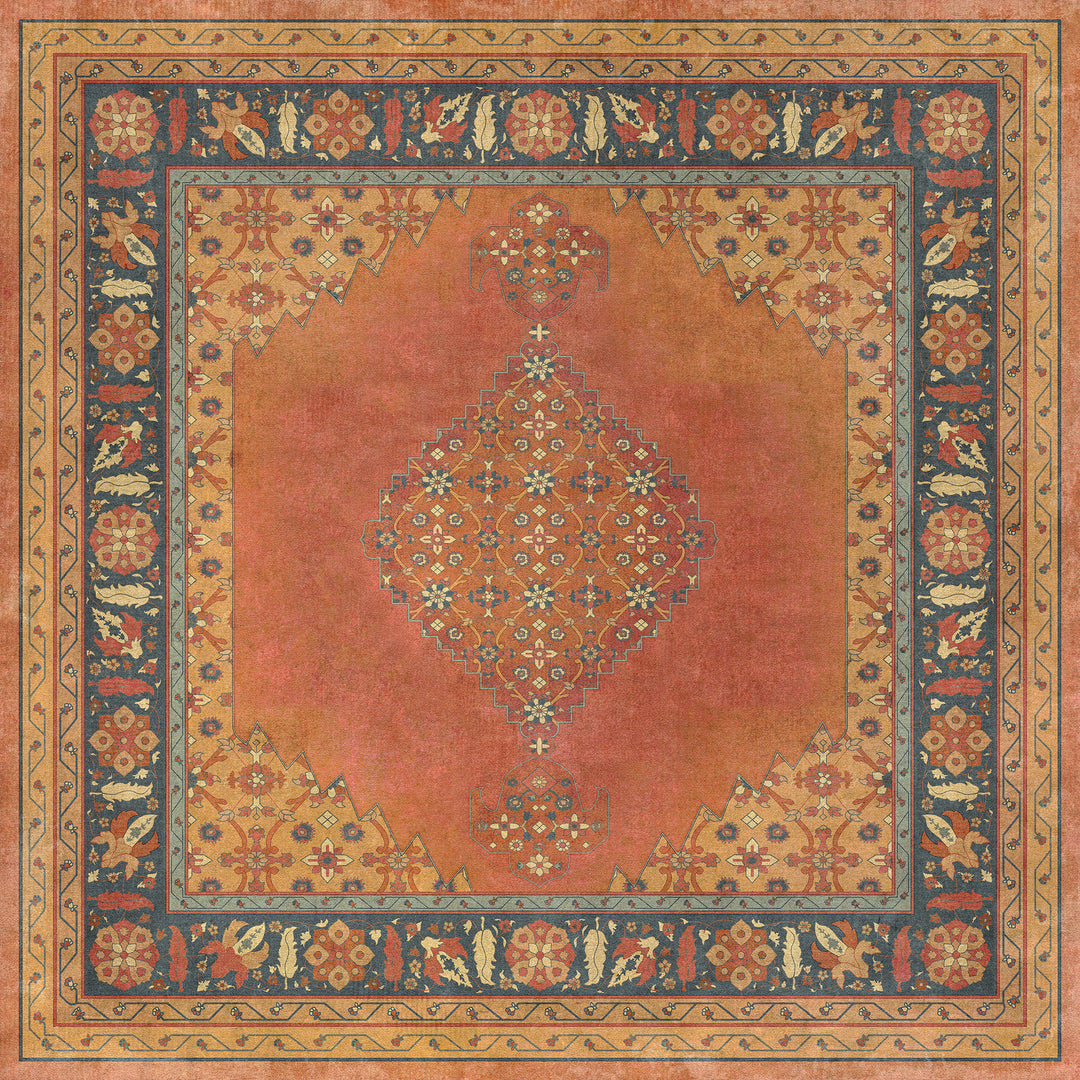 Vintage Vinyl Floorcloth Mats (Persian Bazaar - Agra - Mughal) - Hudson & Vine