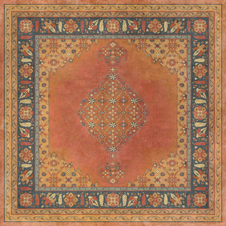 Vintage Vinyl Floorcloth Mats (Persian Bazaar - Agra - Mughal) - Hudson & Vine