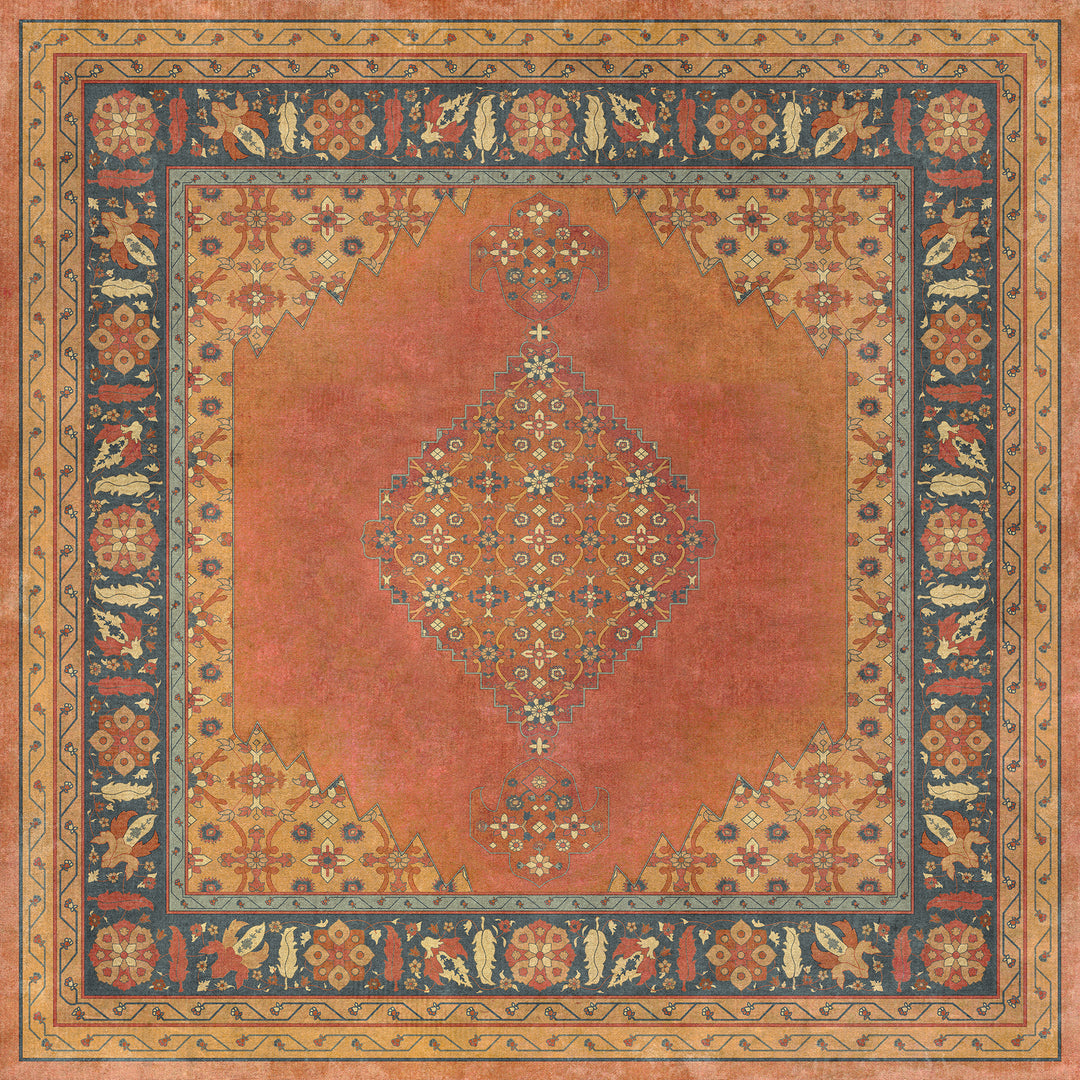 Vintage Vinyl Floorcloth Mats (Persian Bazaar - Agra - Mughal) - Hudson & Vine