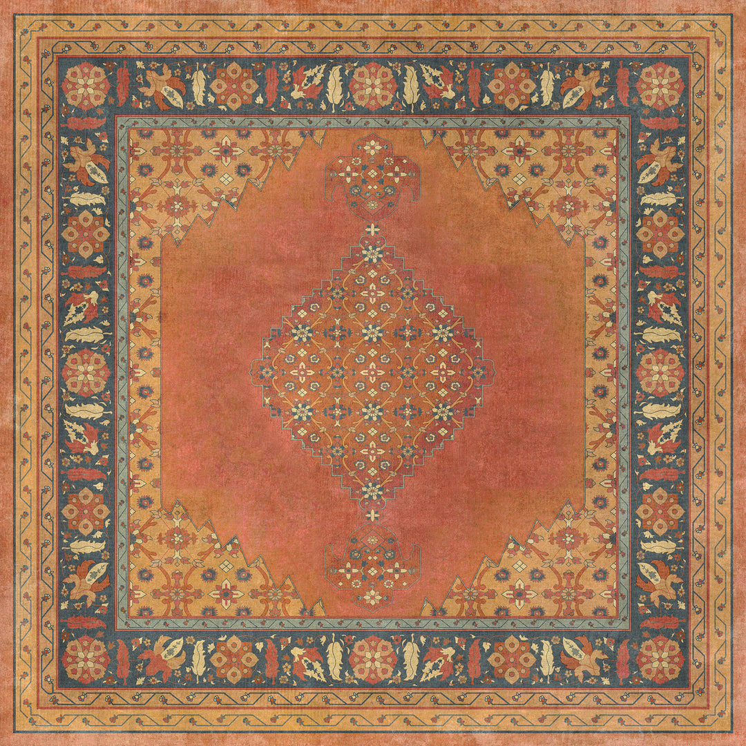 Vintage Vinyl Floorcloth Mats (Persian Bazaar - Agra - Mughal) - Hudson & Vine