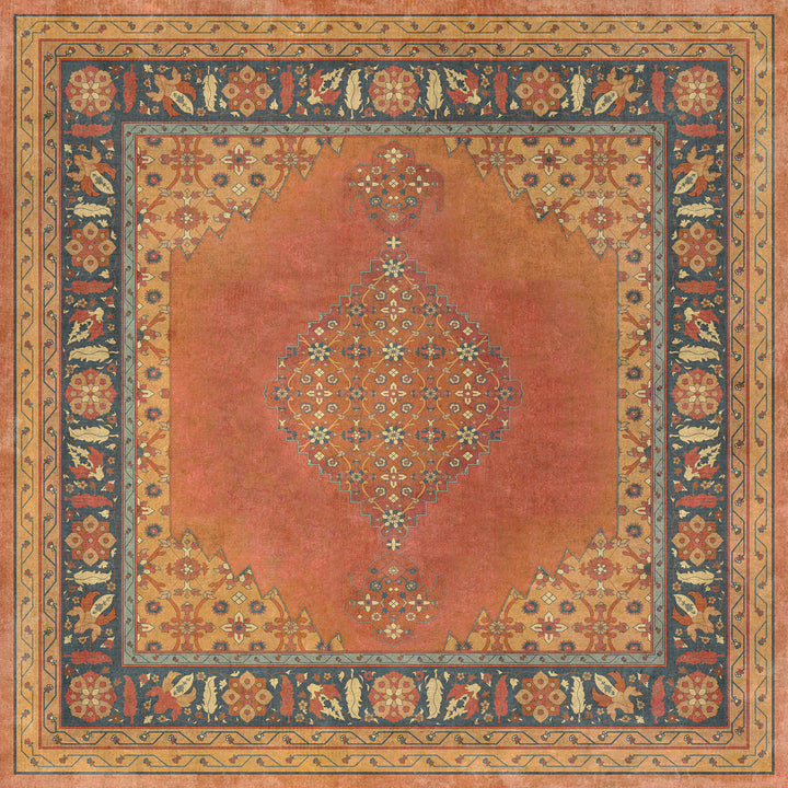 Vintage Vinyl Floorcloth Mats (Persian Bazaar - Agra - Mughal) - Hudson & Vine