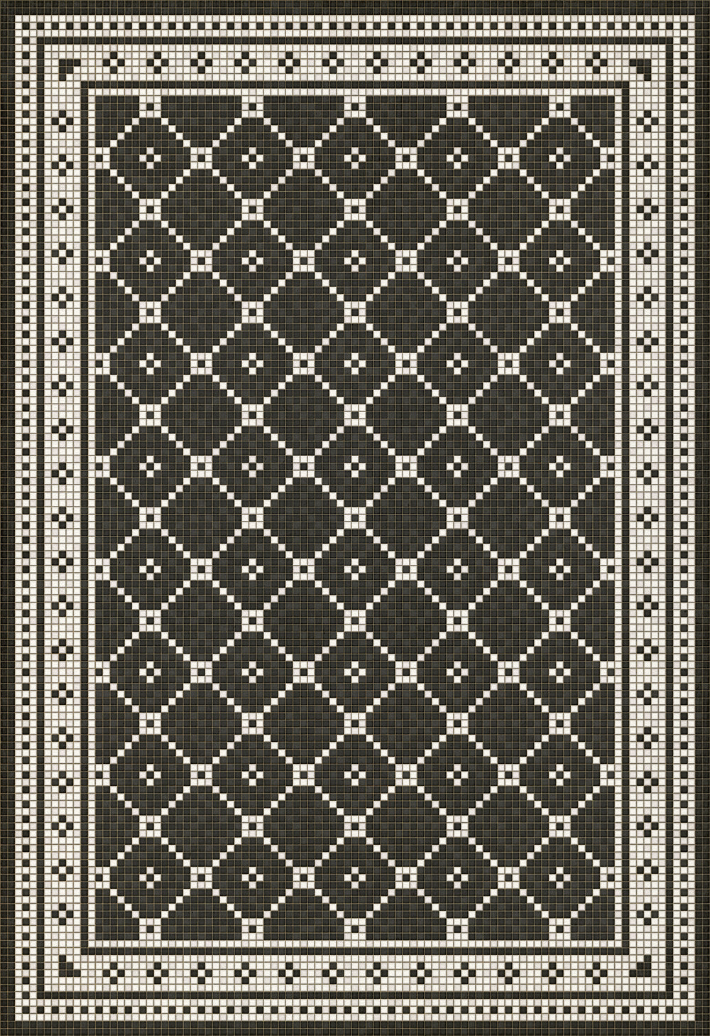 Vintage Vinyl Floorcloth Mat (Mosaic A Elmhurst Avenue ) - Hudson & Vine
