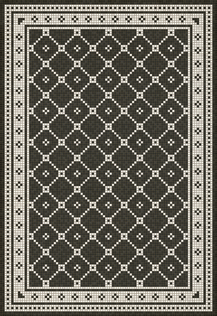 Vintage Vinyl Floorcloth Mat (Mosaic A Elmhurst Avenue ) - Hudson & Vine
