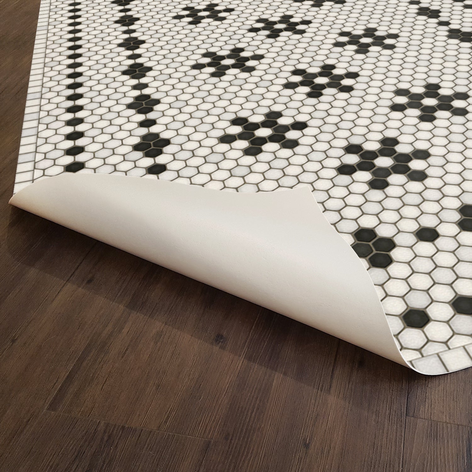 Vintage Vinyl Floorcloth Mosaic Vintage Vinyl - Design B Area Rug ...
