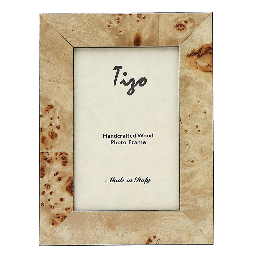 Tizo Design Wide Burl Pattern Italian Wood Picture Frame (Tan)