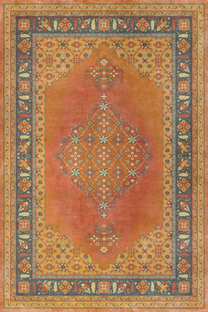 Vintage Vinyl Floorcloth Mats (Persian Bazaar - Agra - Mughal) - Hudson & Vine