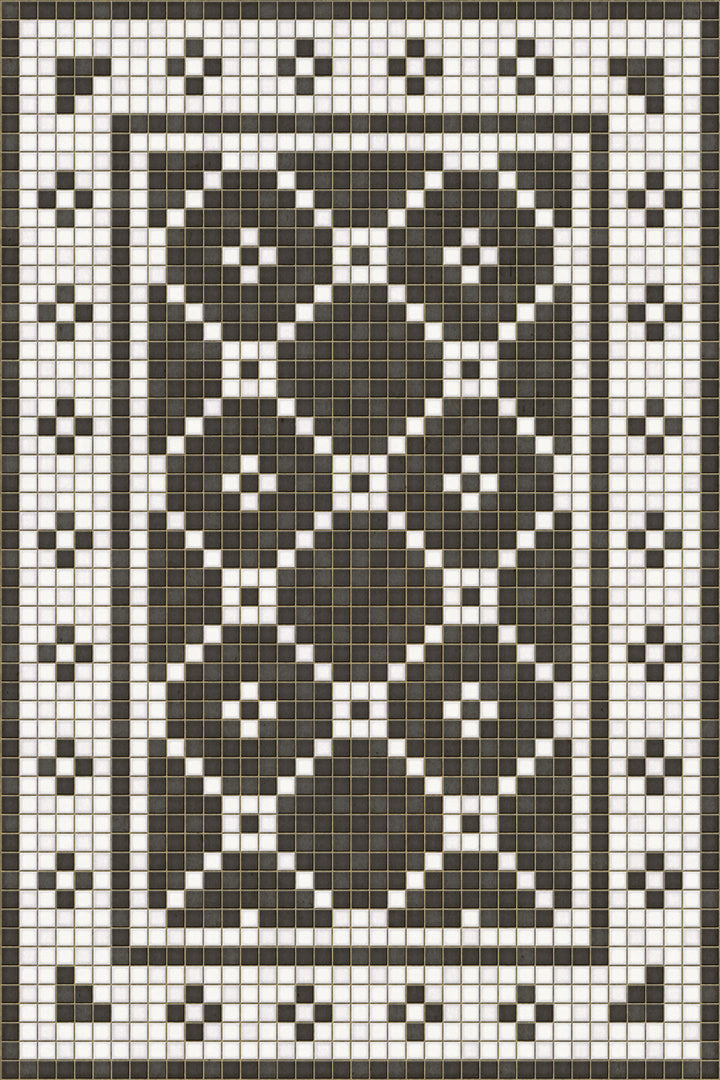 Vintage Vinyl Floorcloth Mat (Mosaic A Elmhurst Avenue ) - Hudson & Vine