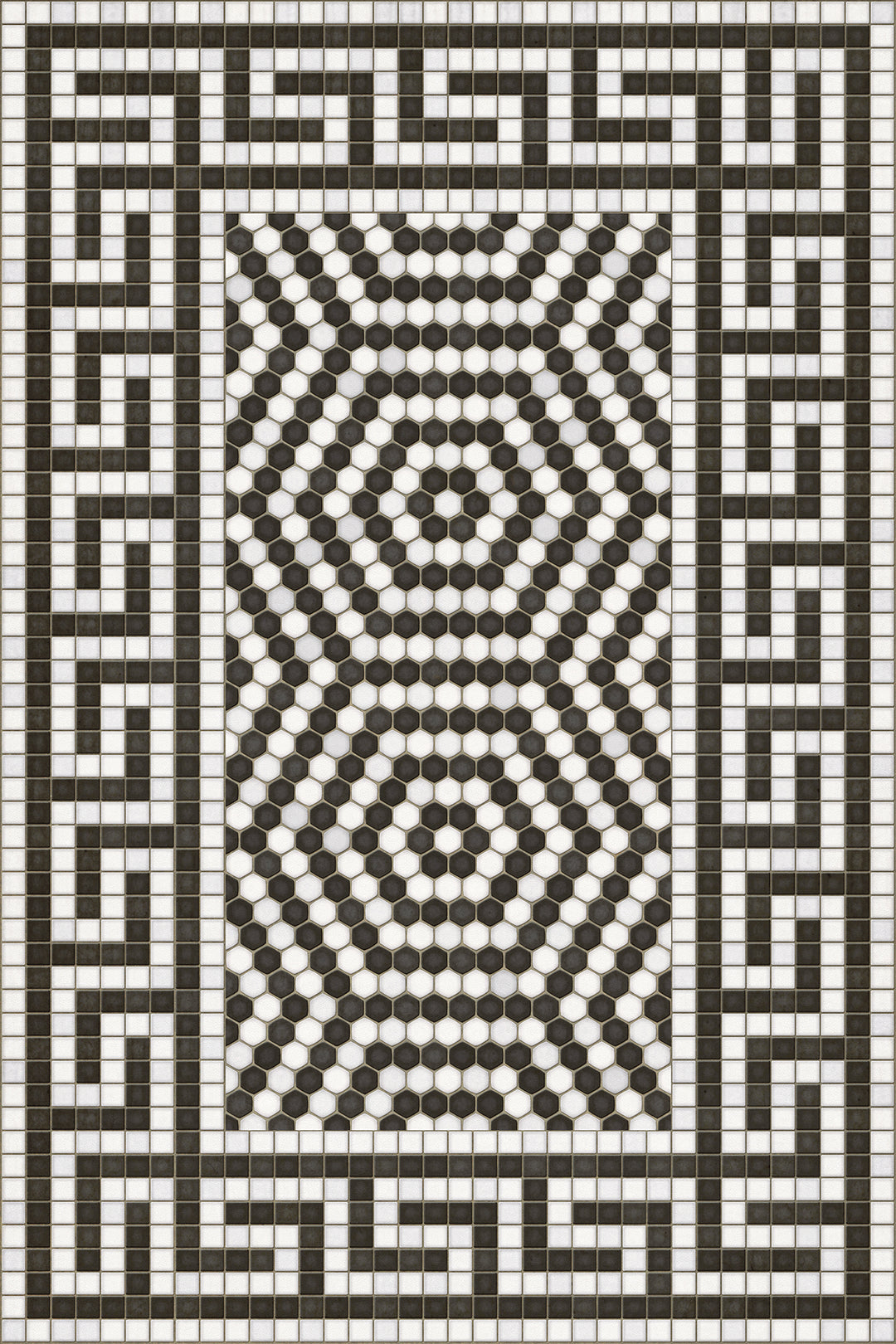 Vintage Vinyl Floorcloth Mat (Mosaic E - Jackson Heights ) - Hudson & Vine