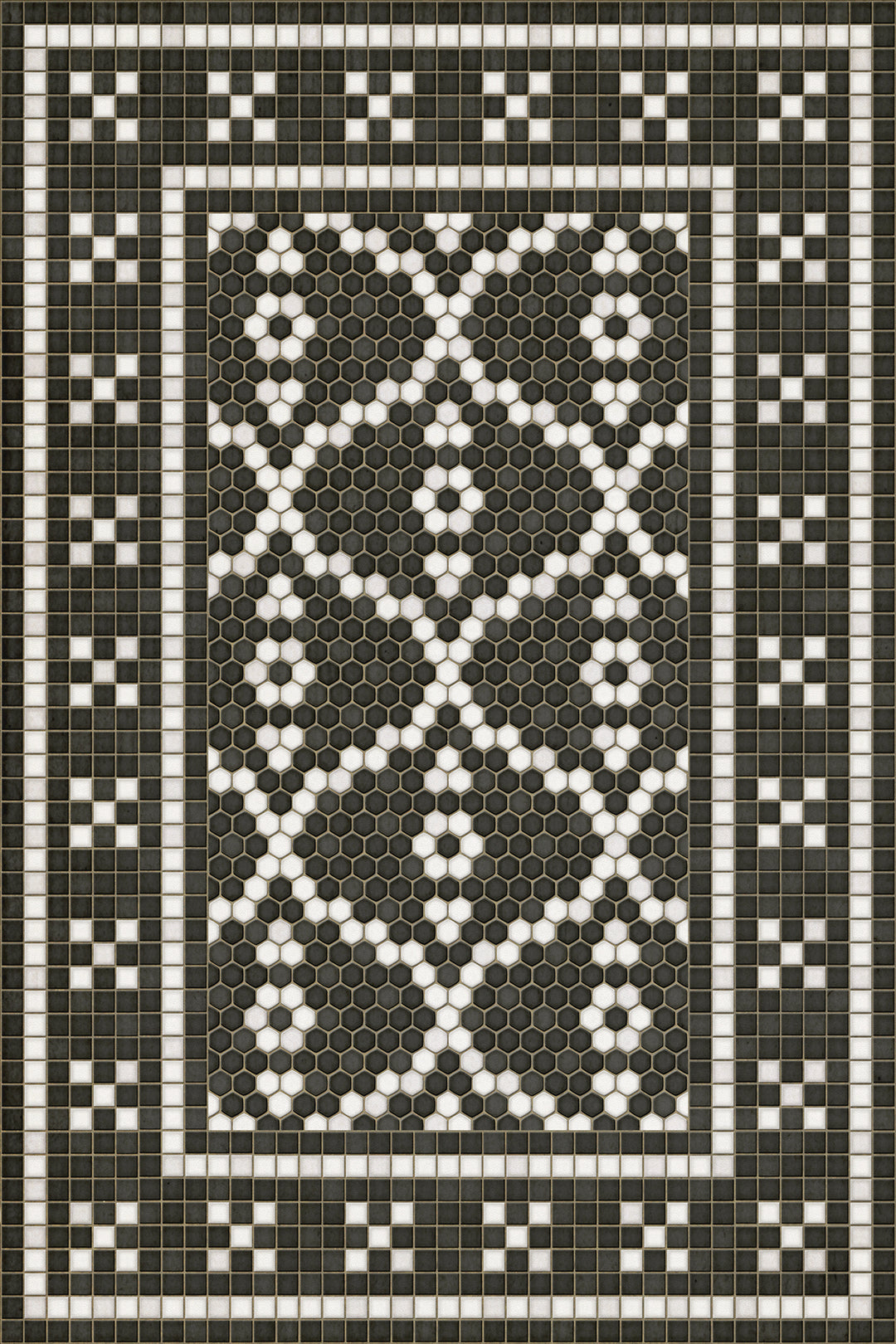 Vintage Vinyl Floorcloth Mat (Mosaic F - Kingsbridge Road) - Hudson & Vine