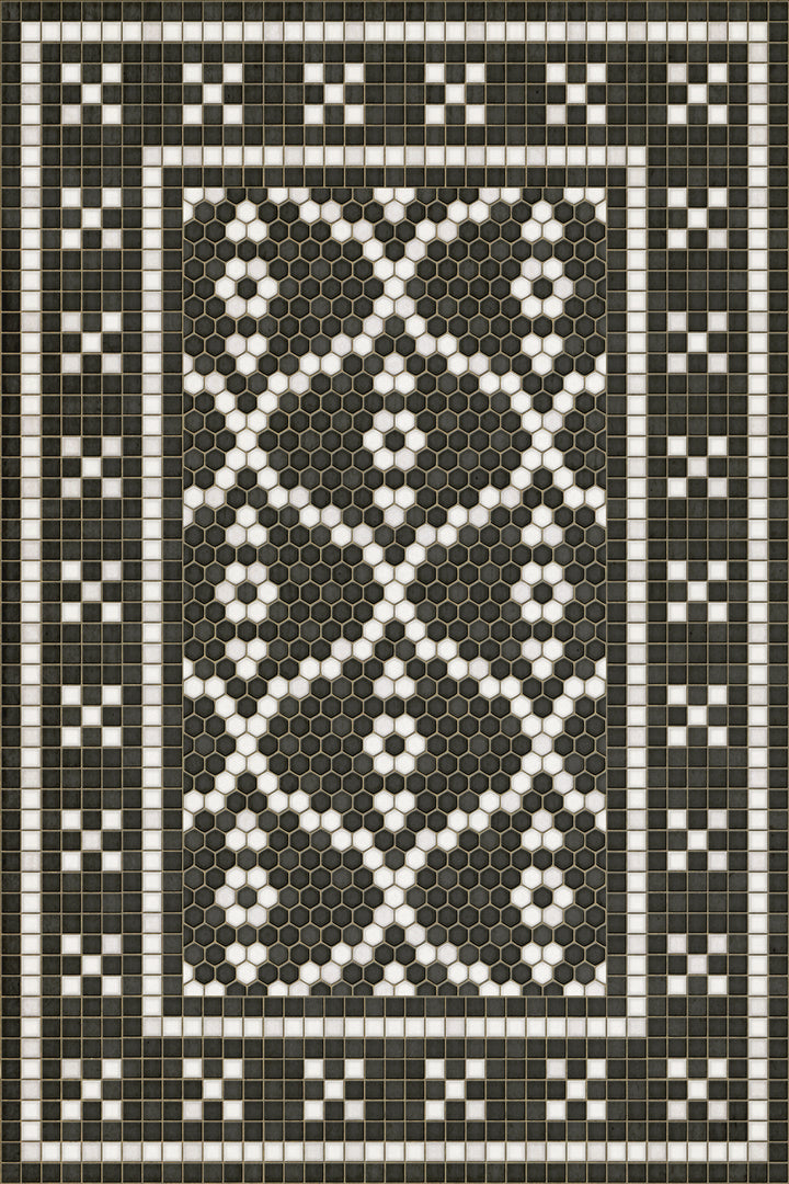 Vintage Vinyl Floorcloth Mat (Mosaic F - Kingsbridge Road) - Hudson & Vine