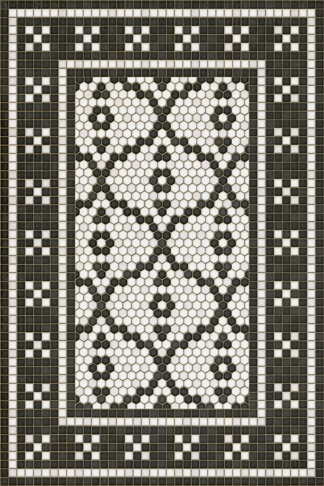 Vintage Vinyl Floorcloth Mat (Mosaic F - Pelham Bay Park) - Hudson & Vine