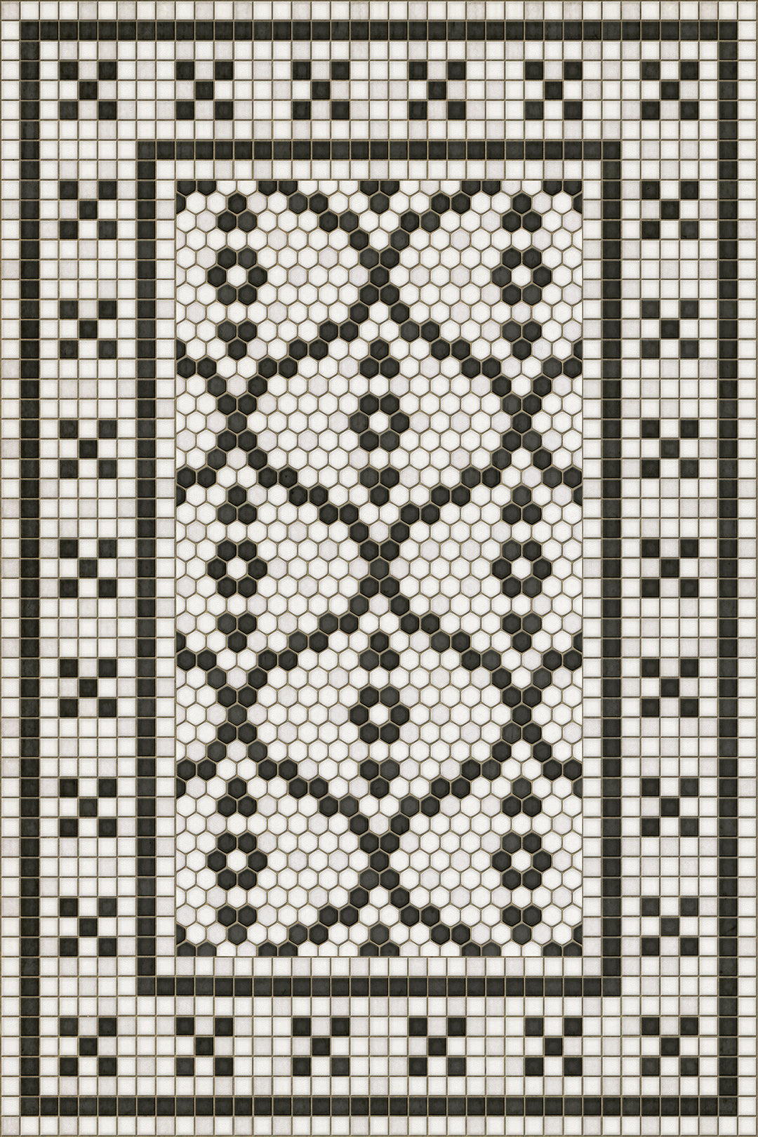 Vintage Vinyl Floorcloth Mat (Mosaic F - Queensboro Plaza) - Hudson & Vine