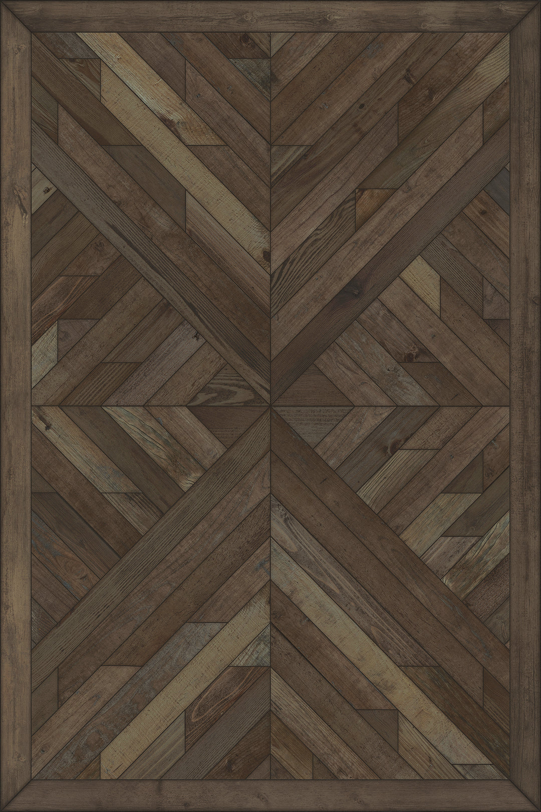 Vintage Vinyl Floorcloth Rug (Norwegian - Nile - Drenched in Night)