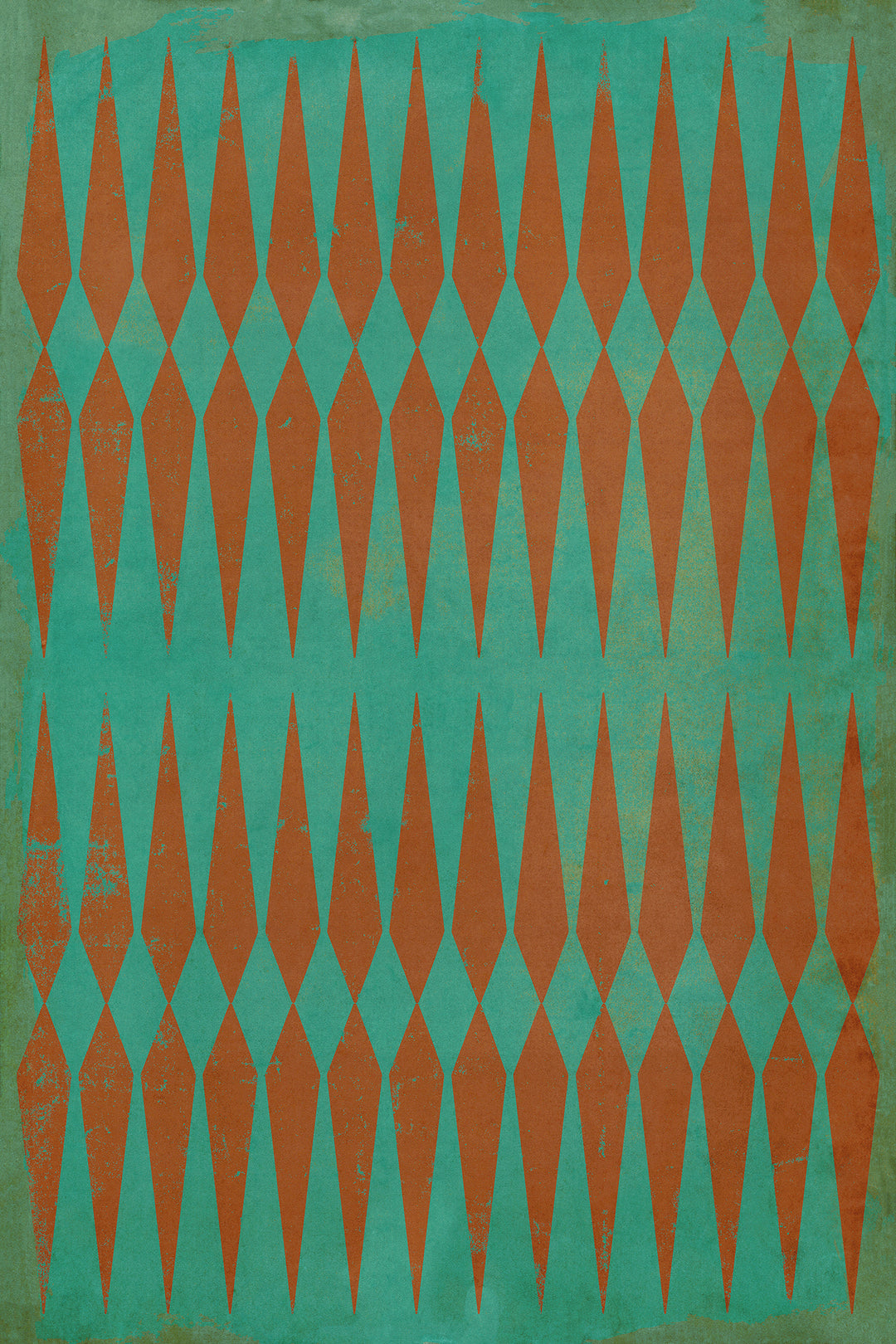 Vintage Vinyl Floorcloth Rug (Pattern 08 The Dragon's Throat)