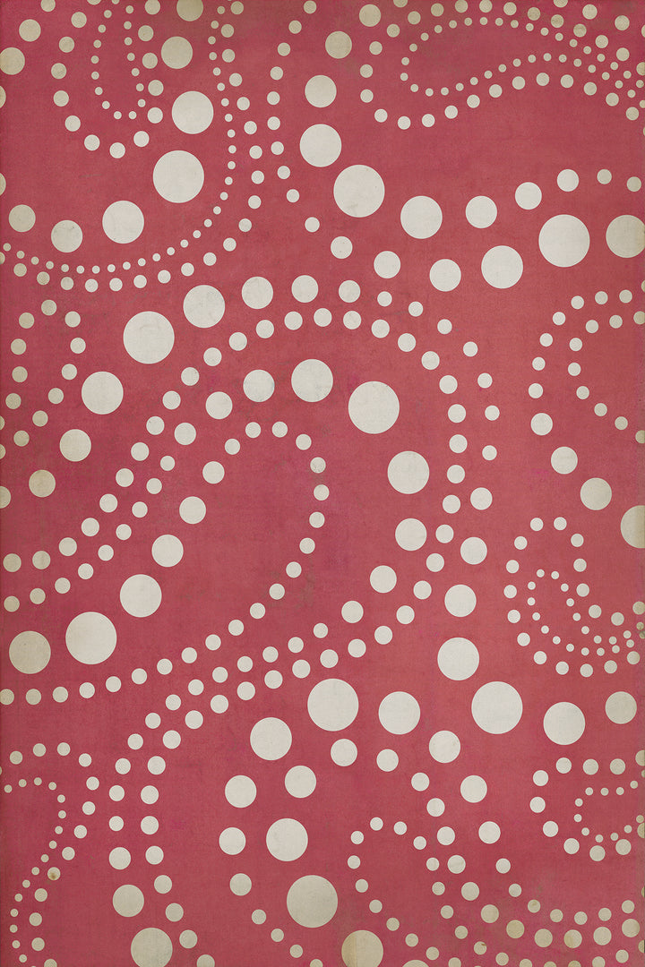 Vintage Vinyl Floorcloth Rug (Classic Pattern 12 Tickled Pink)