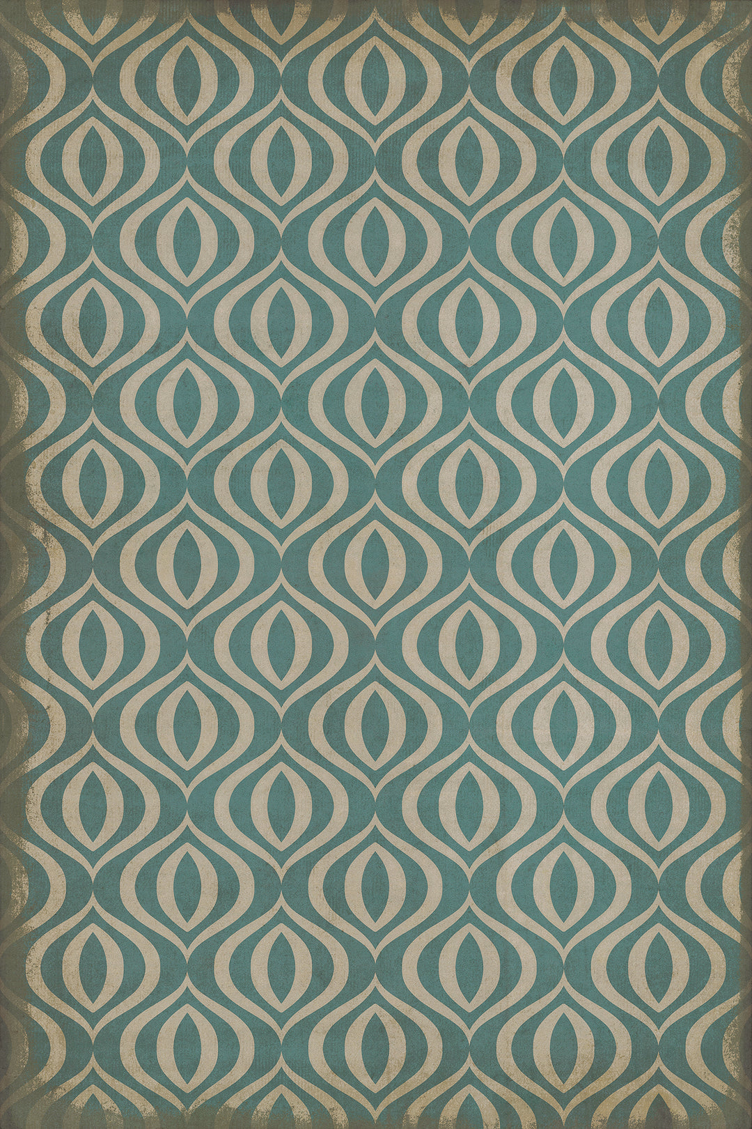 Vintage Vinyl Floorcloth Rug (Classic Pattern 15 Lithium)