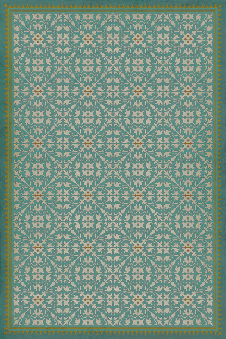 Vintage Vinyl Floorcloth Rug (Pattern 21 Contrarwise)