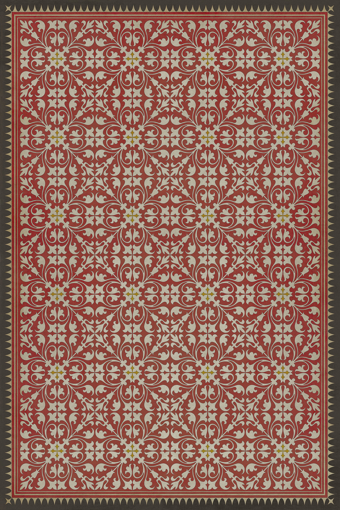 Vintage Vinyl Floorcloth Rug (Pattern 21 The Red Queen)