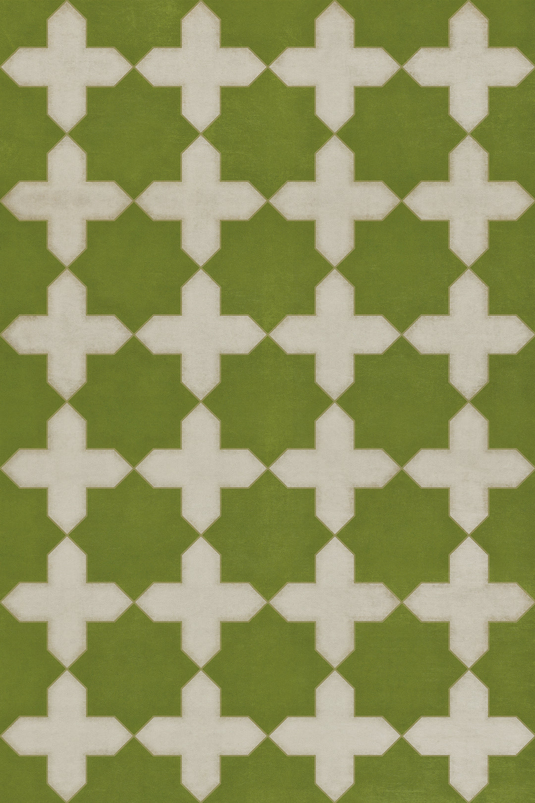 Vintage Vinyl Floorcloth Mat (Classic Pattern 23 Nor Any Green Thing)