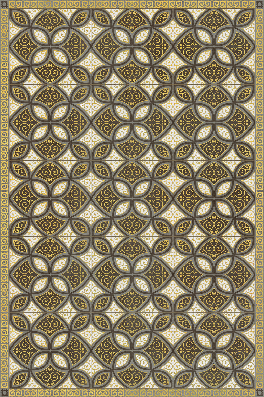 Vintage Vinyl Floorcloth Rug (Pattern 25 Avitus)