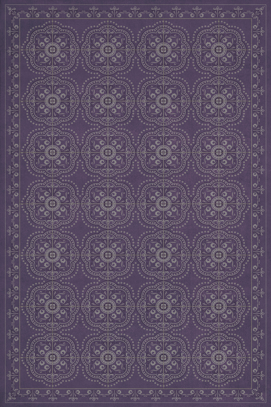 Vintage Vinyl Floorcloth Rug (Pattern 28 Purple Bandana)