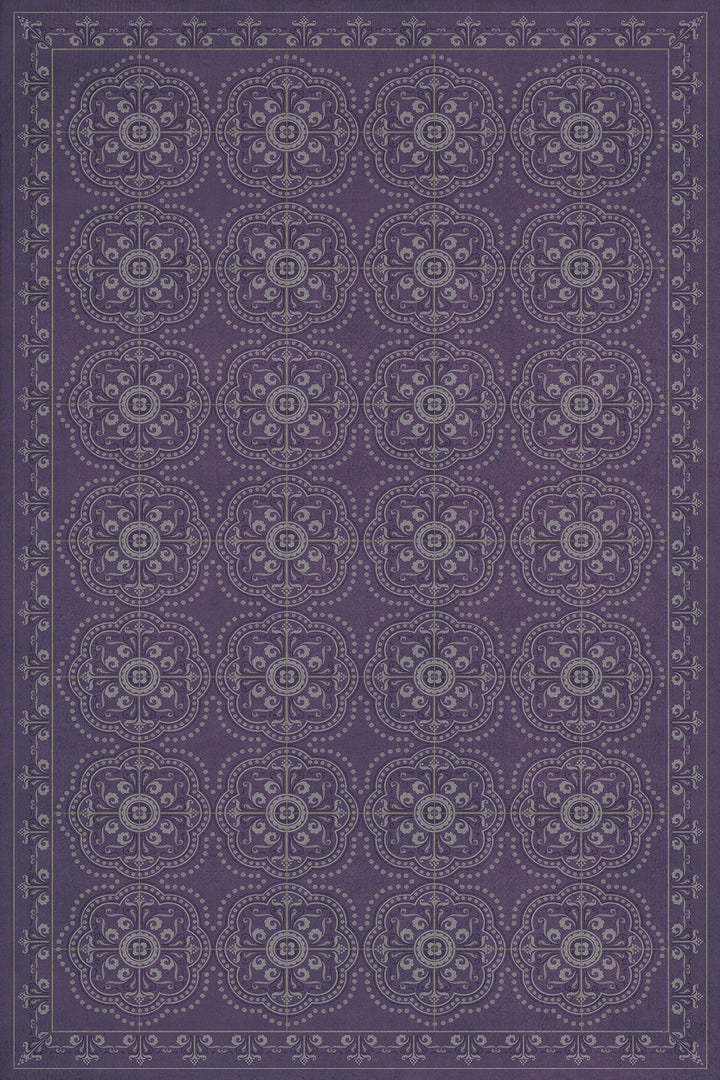 Vintage Vinyl Floorcloth Rug (Pattern 28 Purple Bandana)