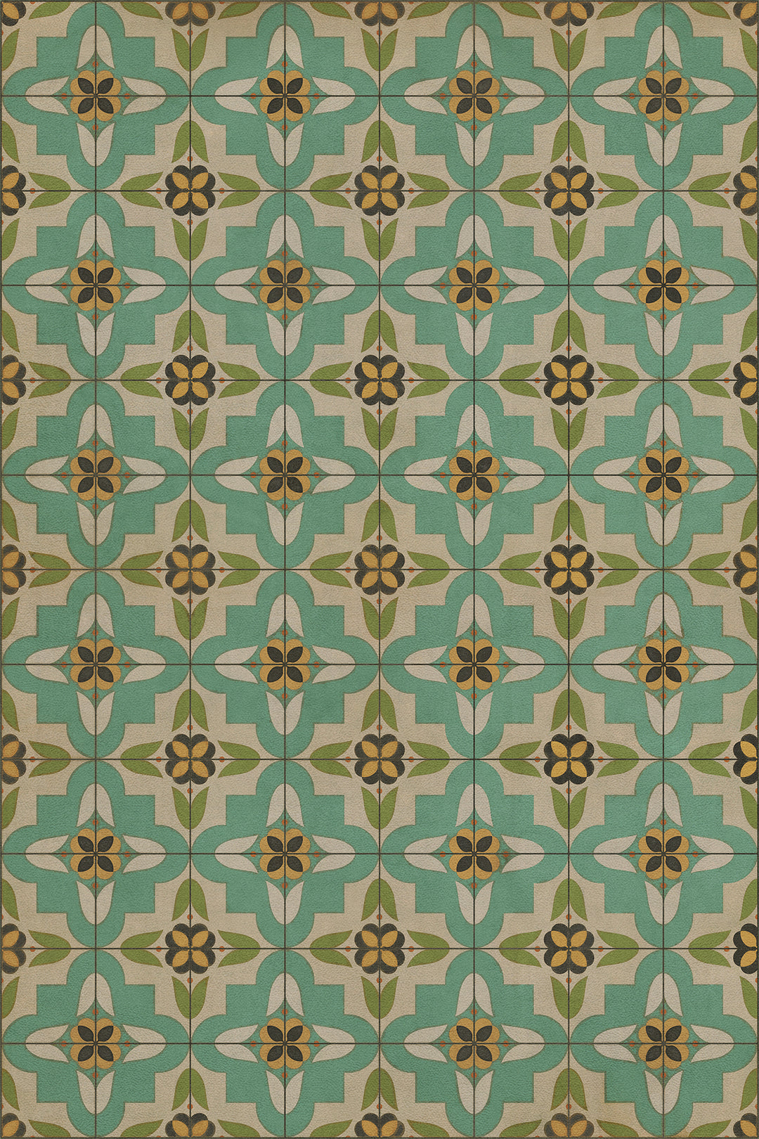 Vintage Vinyl Floorcloth Rug (Pattern 33 I Am Not A Bumblebee)