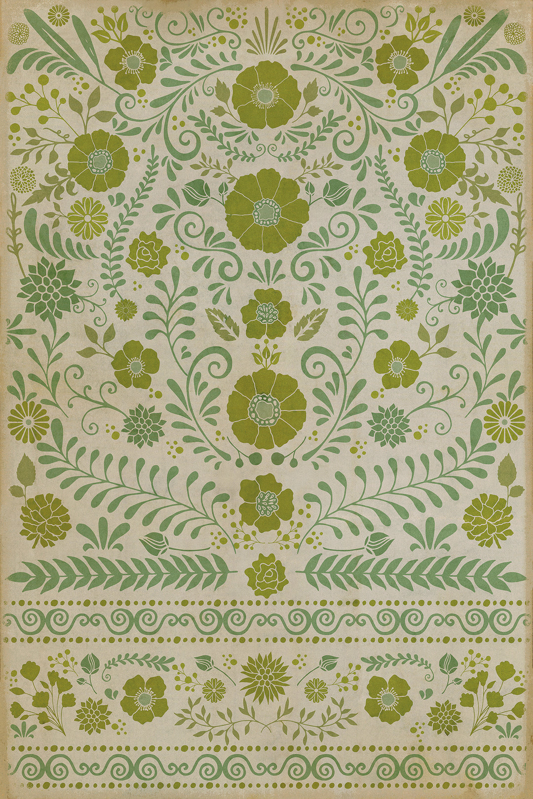 Vintage Vinyl Floorcloth Rug (Pattern 36 A Little Hope)