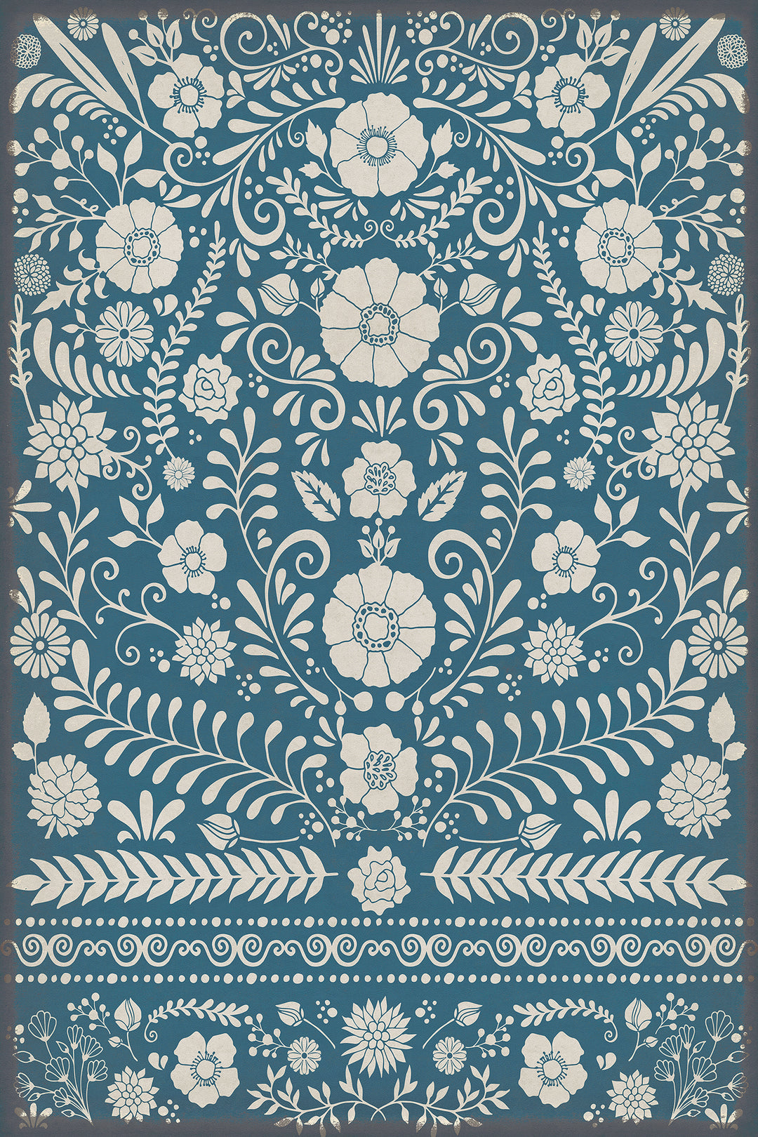 Vintage Vinyl Floorcloth Rug (Pattern 36 Dickinson)