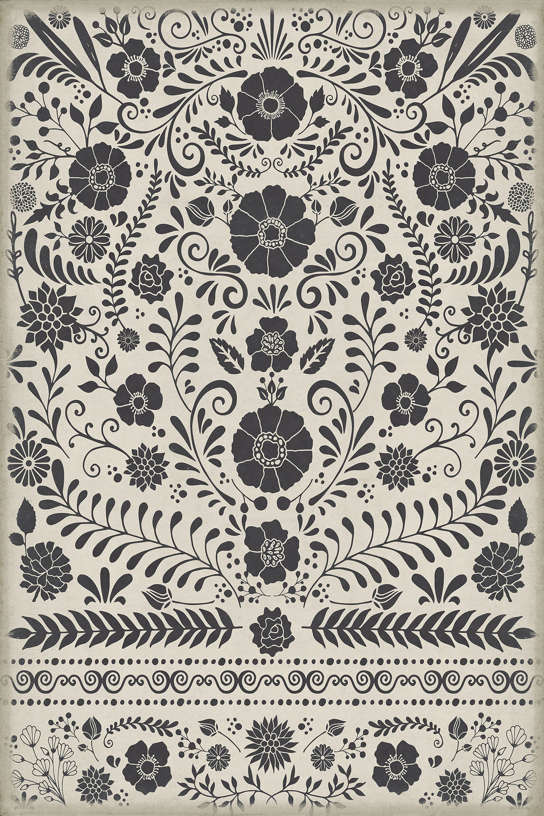 Vintage Vinyl Floorcloth Rug (Pattern 36 Lovecraft)