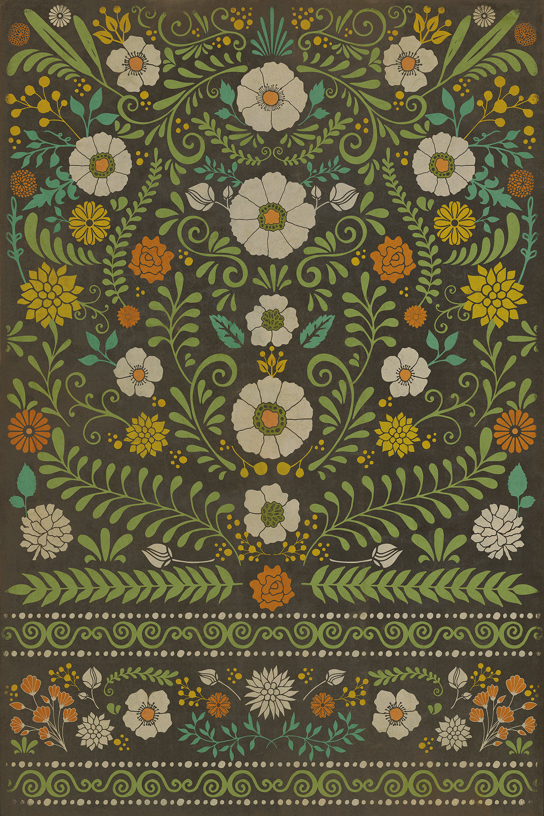 Vintage Vinyl Floorcloth Rug (Pattern 36 The Arranger of Disorder)